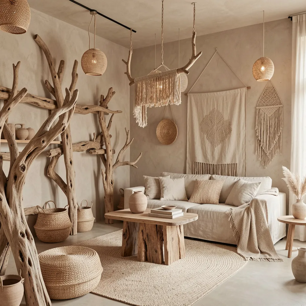 Twisted driftwood wall art piece