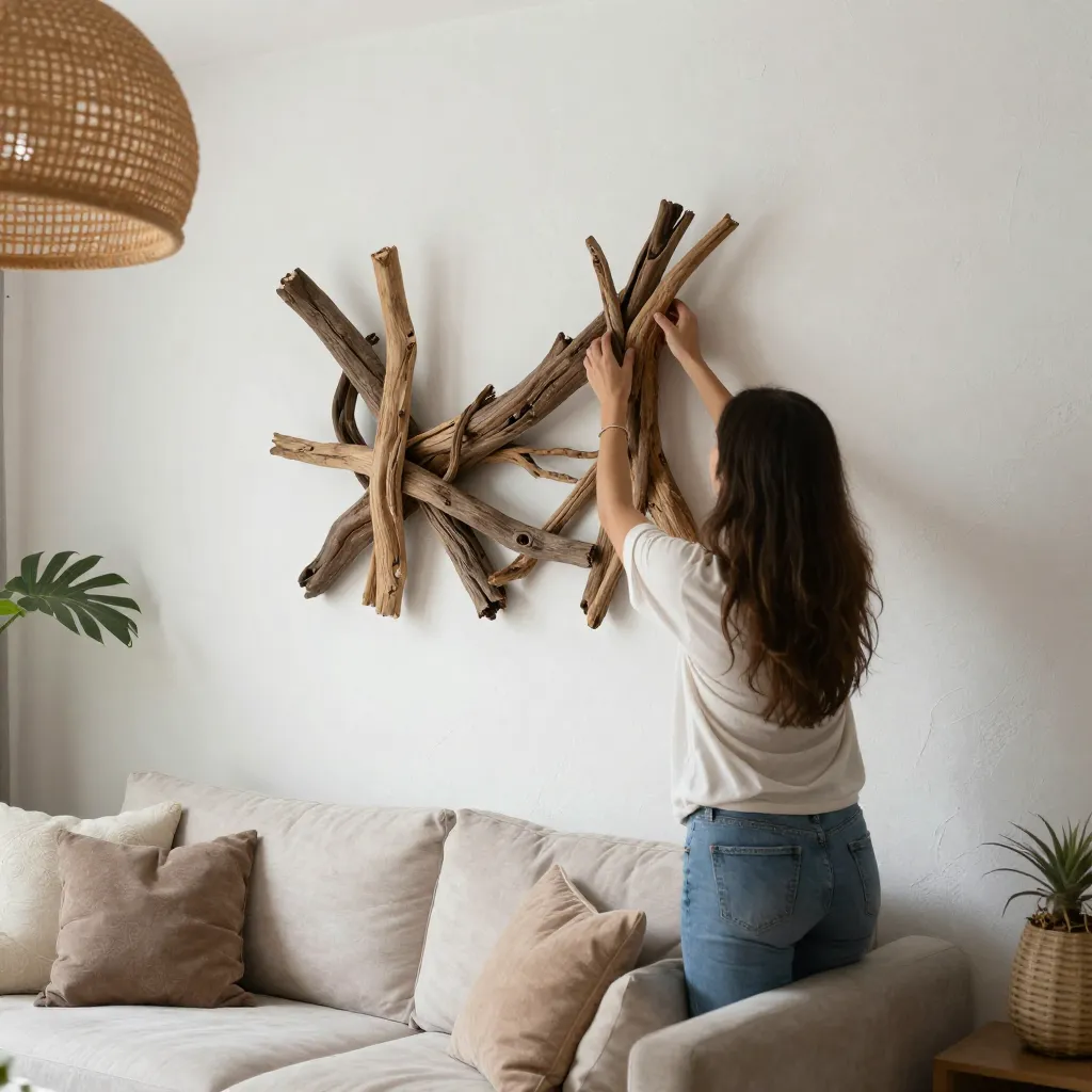 Large driftwood branch on stand
