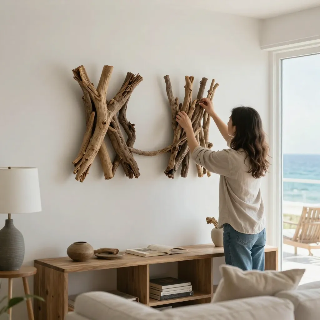 Natural wood and linen styling