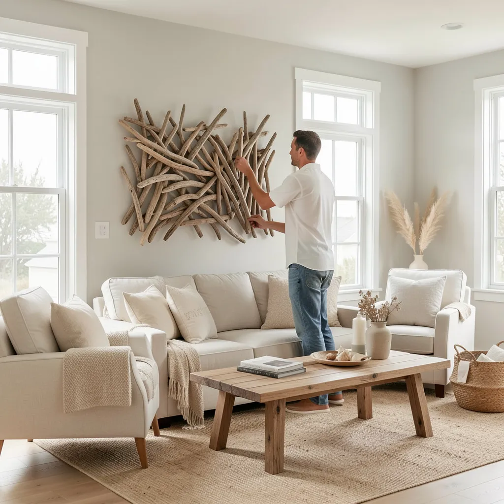 Branch and stone arrangement