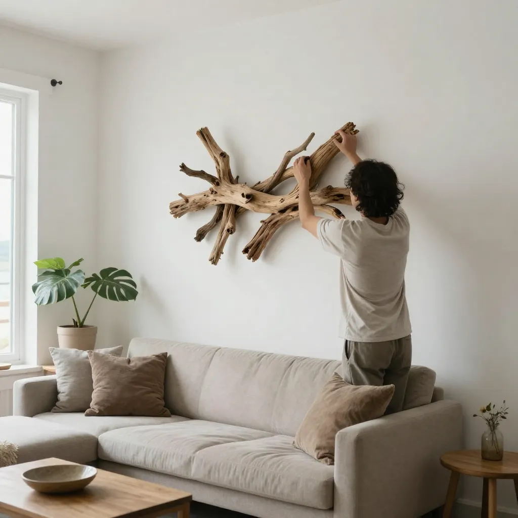 Side table with natural decor