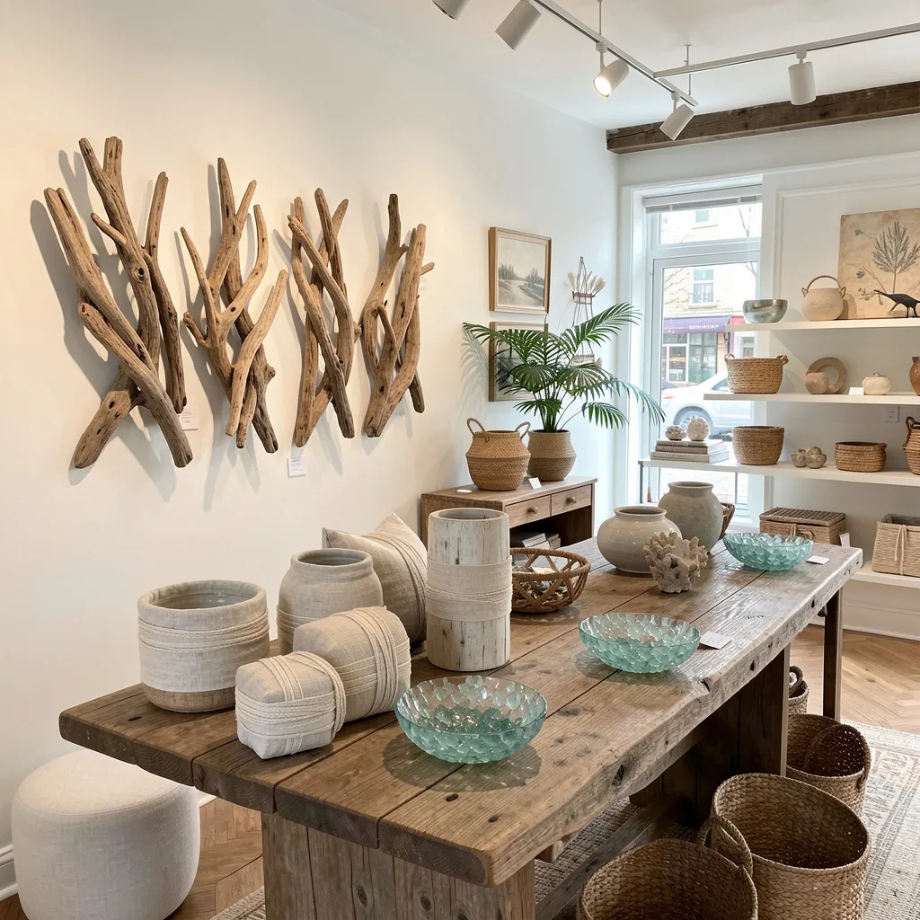 Bedroom with driftwood and linen