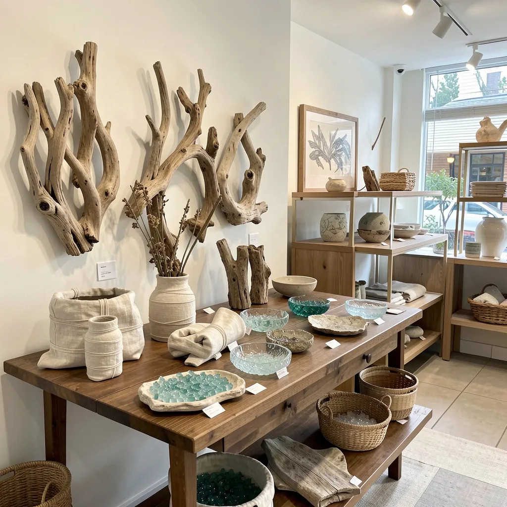 Reading nook with coastal decor