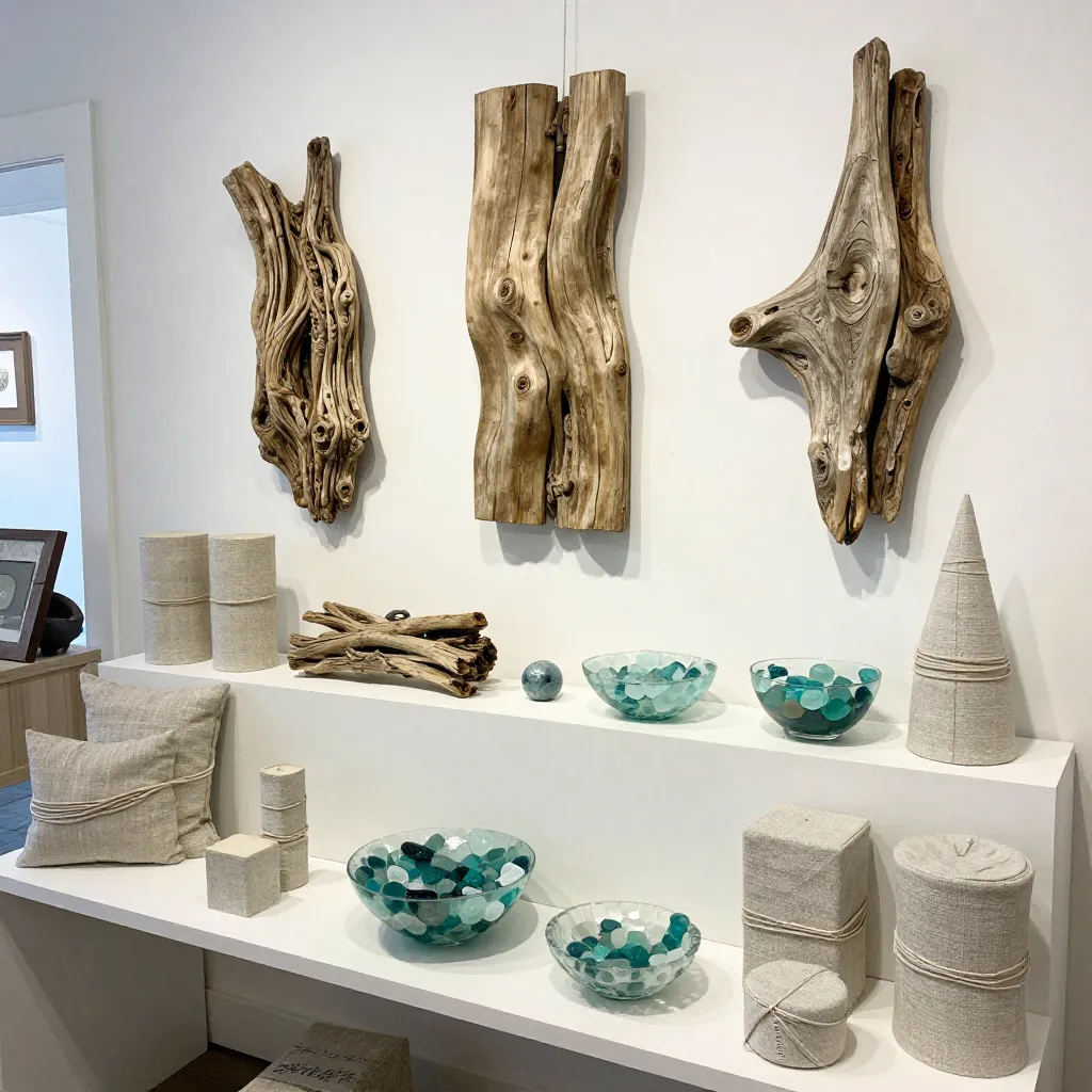 Outdoor seating with driftwood